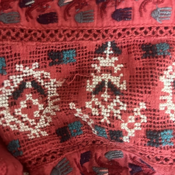 Free People Red Reckless Abandon Embroidered Tank Top XS - Picture 8 of 9